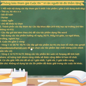 Khoa điện thông báo tham gia Cuộc thi “ tri ân người...