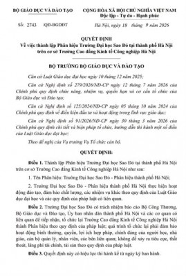 Phân hiệu Trường Đại học Sao Đỏ tại Hà Nội – Dấu mốc mới trên hành trình phát triển